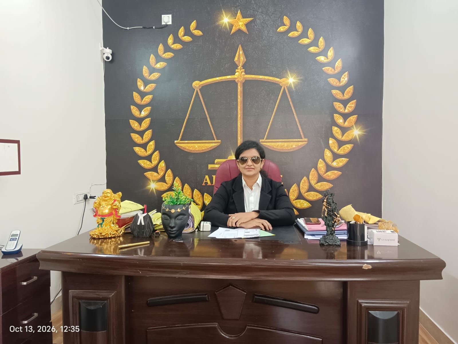 Advocate Priyanka at her desk in the chambers
