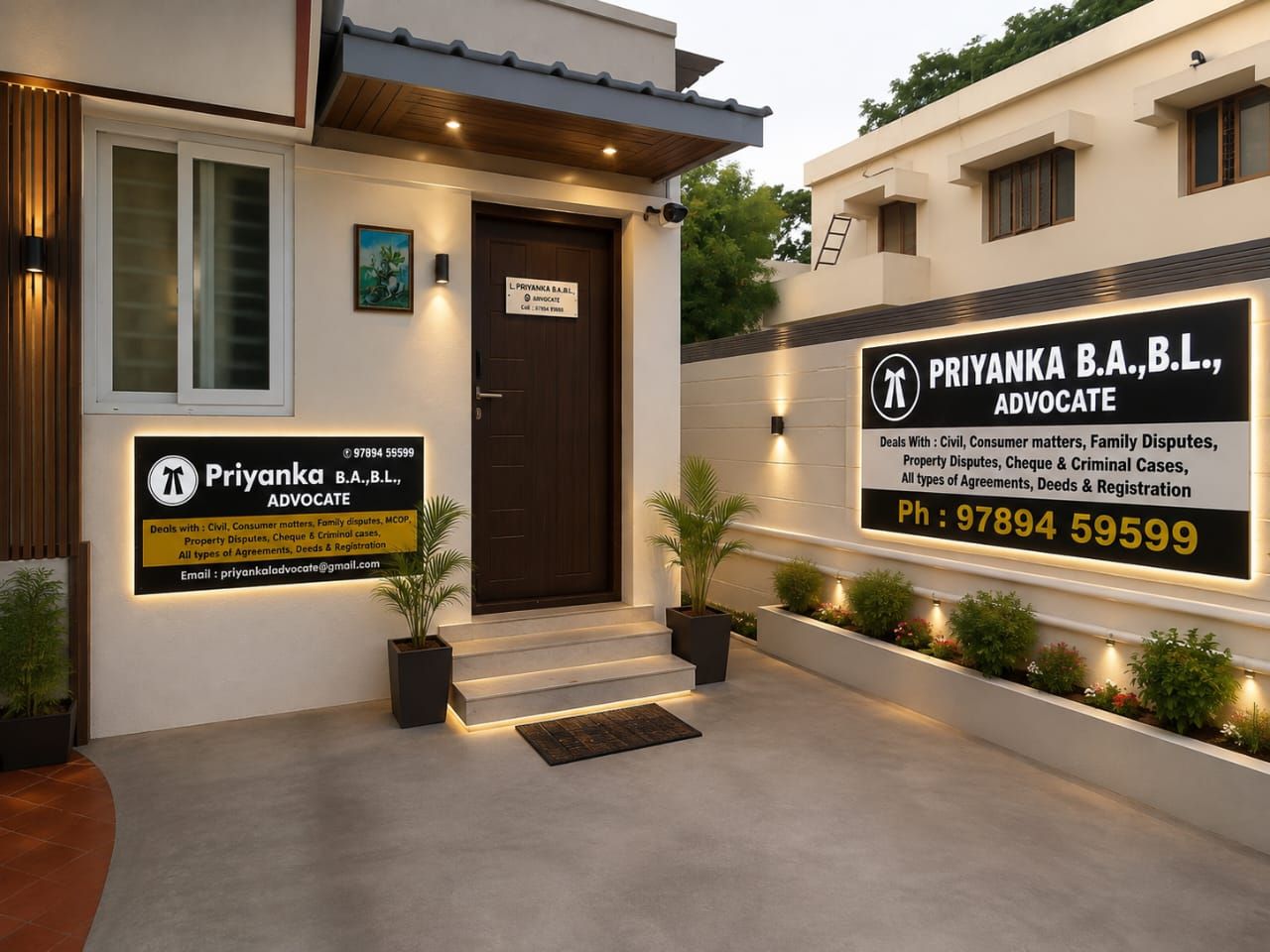 Entrance of Advocate Priyanka's office